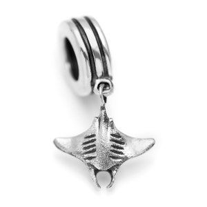 Manta Ray Charm 038-Fits Pandora Charm Bracelets, Manta Ray Pendant, Manta Ray Necklace, Ocean Charm, Animal Charm, Sterling Silver or Gold image 2