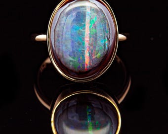 Aspen |Australian Yowah Nut Boulder Opal Ring, Australian Opal Jewelry, Unique One Of A Kind Jewelry, Glowing Opal Ring, Dark and Light Opal