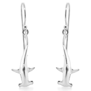 Hamerhaai oorbellen #086 - Walvishaai sieraden, duiken sieraden, duiker cadeau, oceaan sieraden oorbellen, zilver of goud