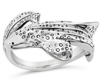 Leopard Shark Ring #099 - Leopard Shark Lover Gift, Leopard Shark Jewelry, Shark Conservation Gift, Save Sharks, Sterling Silver or Gold