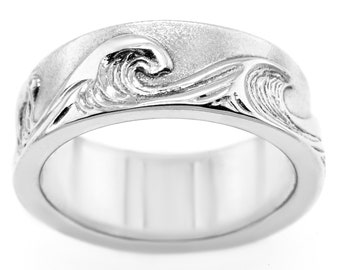 Endless Wave Ring #073 -  Wave Jewelry, Ocean Jewelry, Ocean Ring, Surfer Ring, Wave Ring, Island and Reef Jewelry, Sterling Silver or Gold