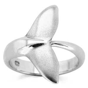 Humpback Whale Tail Ring #003 - Fluke Ring, Whale Ring, Ocean Lover Gift, Marine Animal Ring, Whale Jewellery, Sterling Silver or Gold