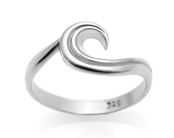 Wave Ring #065 -  Wave Jewelry, Ocean Jewelry, Ocean Ring, Wave Ring, Surfer Jewelry, Island and Reef Jewelry, Sterling Silver or Gold