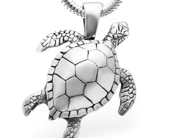 Sea Turtle Necklace #025 - Sea Turtle Jewellery, Animal Jewellery, Wildlife Jewellery, Hawaiian Jewellery, Sterling Silver or Gold