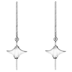 Manta Ray Thread Earrings #049 - Manta Ray Earrings, Manta Ray Jewelry, Scuba Dive Jewelry, Scuba Dive Gift, Ocean Gift, Silver or Gold