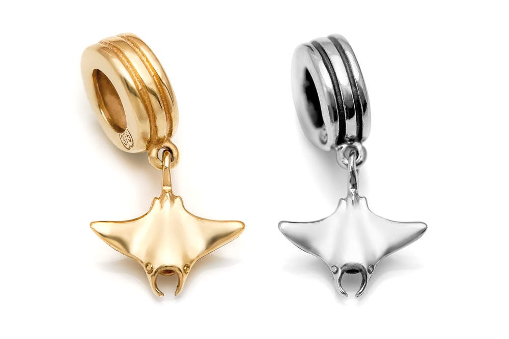 Manta Ray Charm #038-fits Pandora Charm Bracelets, Manta Ray