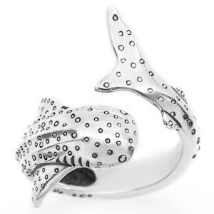 Whale Shark Ring #096 - Whale Shark Lover Gift, Whale Shark Jewelry, Shark Conservation Gift, Save Sharks, Sterling Silver or Gold