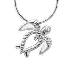 Honu Sea Turtle Necklace #035 - Sea Turtle Jewelry, Hawaiian Jewelry, Hawaiian Necklace, Sea Life Necklace, Sterling Silver or Gold