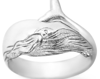 Humpback Whale Ring #028 - Whale Ring, Ocean Ring, Animal Ring, Marine Life Jewellery, Sea Life Ring, Nautical Ring, Sterling Silver or Gold