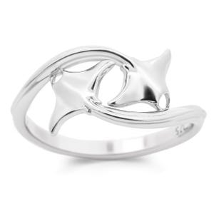 Double Manta Ray Ring #119 - Manta Ray Jewelry, Scuba Diver Gift, Animal Ring, Ocean Ring, Island Jewelry, Sterling Silver or Gold