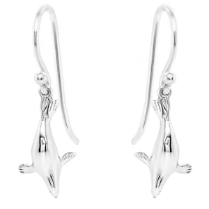 Seal Earrings #105 - Seal Jewelry, Scuba Diving Jewelry, Scuba Diver Gift, Beach Reef Jewelry, Ocean Jewelry Earrings, Silver or Gold