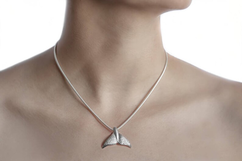 Engraved Whale Tail Necklace 011 Whale Necklace Whale Etsy Australia