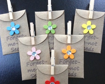 20 x Mini envelopes with forget-me-not seeds. Birthday, Anniversary, Wedding, Christening, Engagement, New Home / Job, Funeral, Remembrance