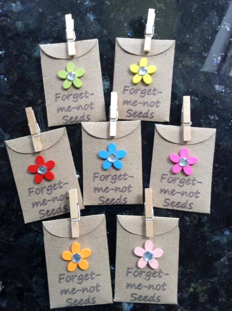 Personalised Thank You poem gift magnet with forget-me-not seeds and a choice of flower colours. Teacher, Assistant, Childminder, School image 2