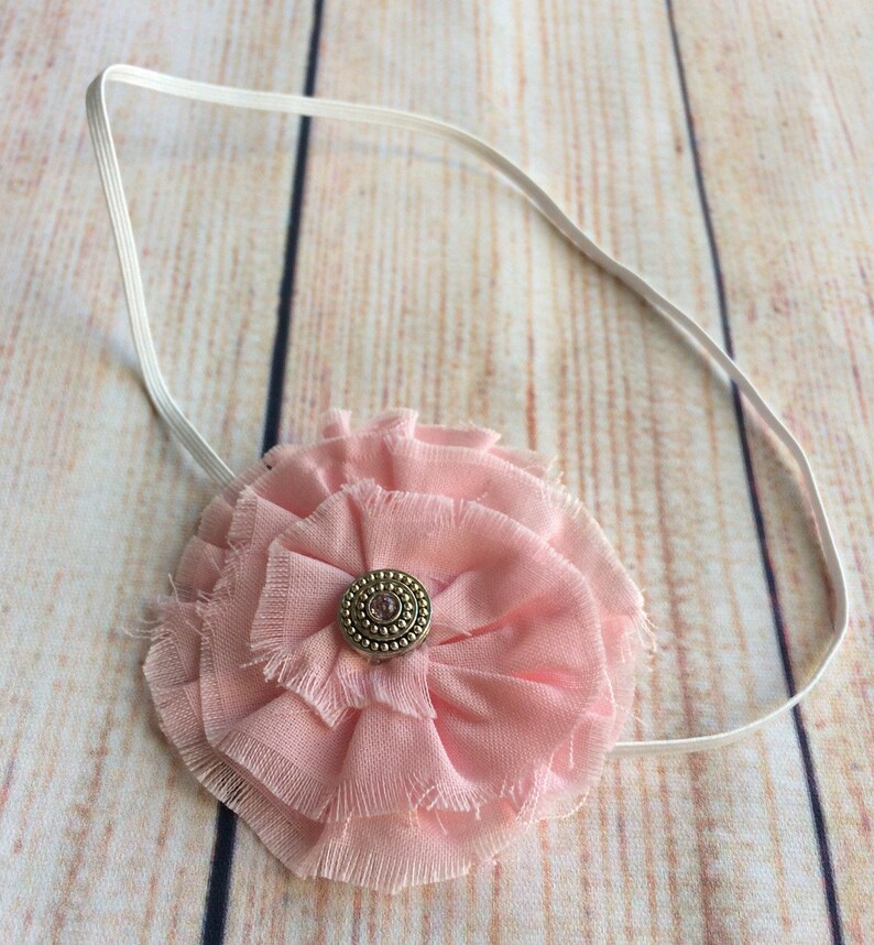 Light pink elastic headband with Rhinestone Etsy