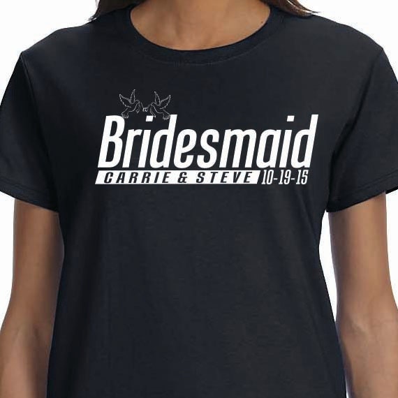 Bridesmaid Personalized Bridal Gift Wedding Ladies 100% Cotton Gift T-Shirt