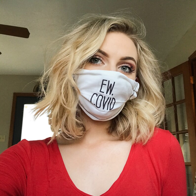 Ew covid funny face mask with filter pocket top wire for  etsy