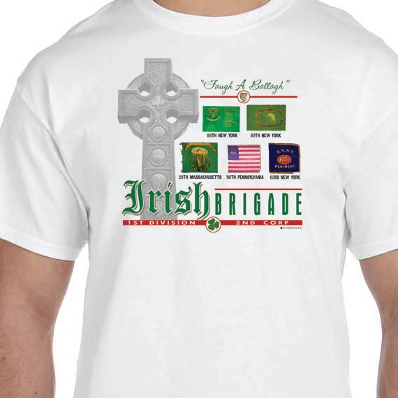 Irish Brigade Battle Flags 1st Division Second Corp T-shirt 150th Civil War Sesquicentennial 100% Cotton Gift T-Shirt