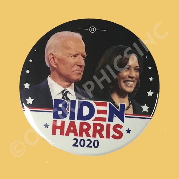 2020 Biden Harris 3 Inch Campaign Button, Biden, Presidential Election Button, Donation to Campaign for each sale