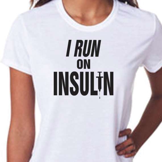 I Run On Insulin Performance Wear Mens and Ladies Style T-Shirt, Unisex Racerback Ladies Tank Top, Diabetes Awareness, Diabetes Fundraiser