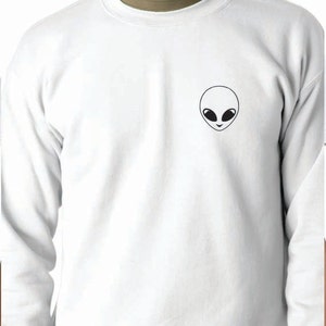 Alien Sweatshirt 50/50 Crewneck Sweatshirt, Funny Saying Printed 50/50 Crewneck Sweatshirt