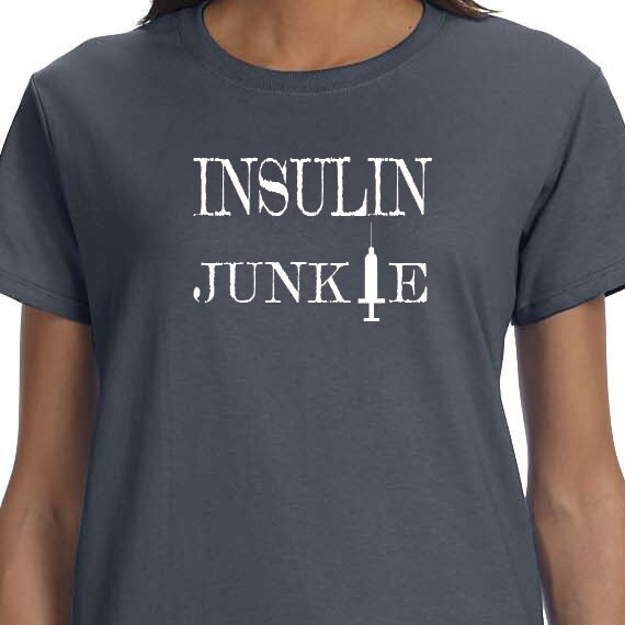 Insulin Junkie 100% Cotton Printed T-Shirt, Diabetes Awareness, Diabetes Fundraiser, Children With Diabetes, Diabetes Support