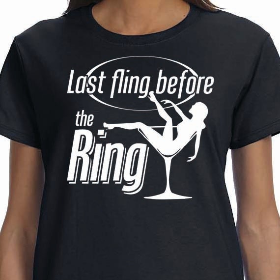 Last Fling Before The Ring Bachelor Bachelorette Wedding Printed 100% Cotton Gift T-Shirt