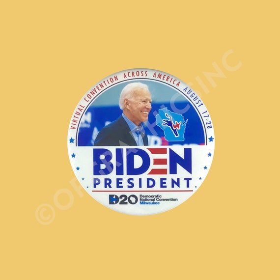 2020 Joe Biden, Virtual Convention, 3 Inch Campaign Button, Biden, Presidential Election Button
