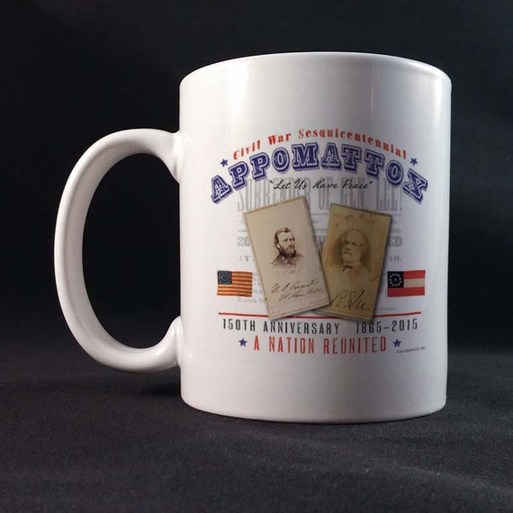 Appomattox 150th Civil War Sesquicentennial Gift Mug 11 or 15 oz White Ceramic Mug