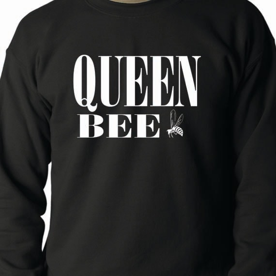 Queen Bee 50/50 Crewneck Sweatshirt, Funny Quote, Funny Saying Printed 50/50 Crewneck Sweatshirt