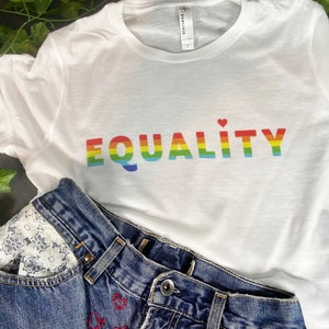 Love, Pride, Cropped Tee, Pride T-shirt, LBGTQ T-Shirt, Gay Pride Gift, T-Shirt Printed 100% Polyester Gift T-Shirt