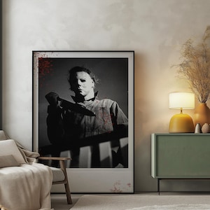 Michael Myers Horror Print | Halloween Movie Poster | Retro Polaroid Wall Art | Classic Slasher Decor | Creepy Digital Download
