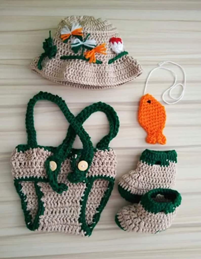Little fisher like daddy uncle grandpa baby 1st fishing set fisherman going fishing first photoshoot newborn outfit