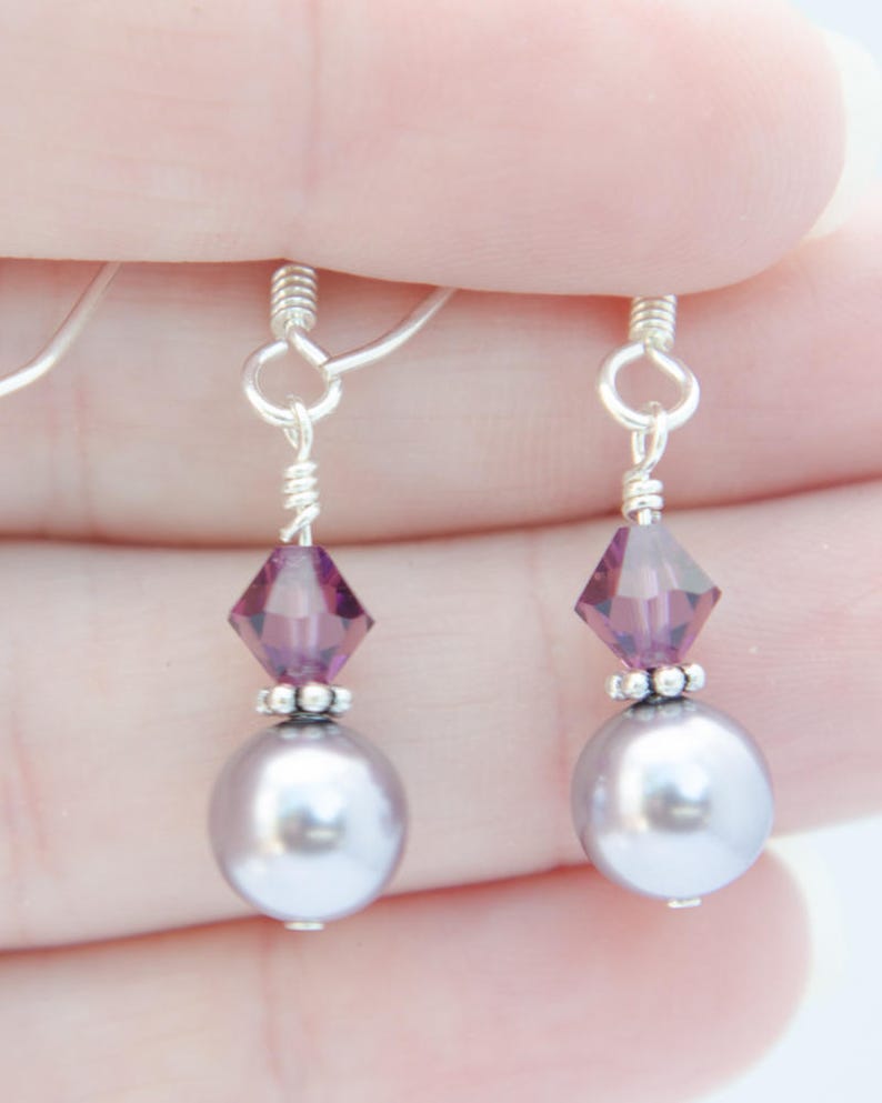 Mauve Bridesmaid Gift Mauve Jewelry Set of 2 Piece Mauve Pearl | Etsy