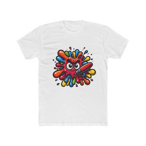 鮮やかなペイントスプラッターTシャツ - コットンの快適さ、芸術的なデザイン、鮮やかなスプラッシュ