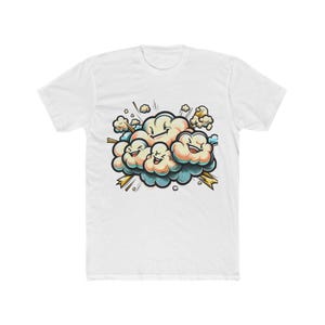 Camiseta Nubes de Dibujos Animados - ¡Disfruta de la atmósfera de las nubes de dibujos animados! Camiseta con un adorable diseño de nubes.