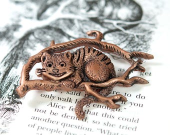 Alice in Wonderland Pin, Alice in Wonderland Brooch, Cheshire Cat Pin, Cheshire Cat Brooch, Cheshire Cat Jewelry, Alice Wonderland Jewelry