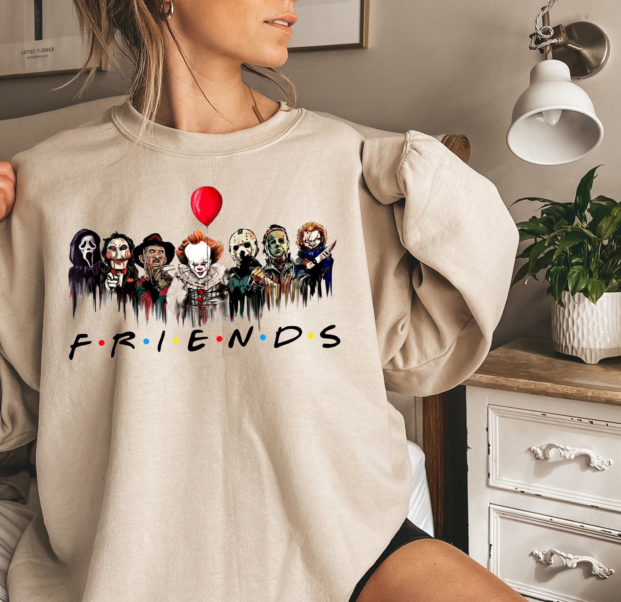 Discover Friends Halloween Horror Movie Sweatshirt, Halloween Horror Movie Killers Sweatshirt