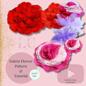 Fabric Flower Making Pattern | Carnation, Lotus (PDF Download)