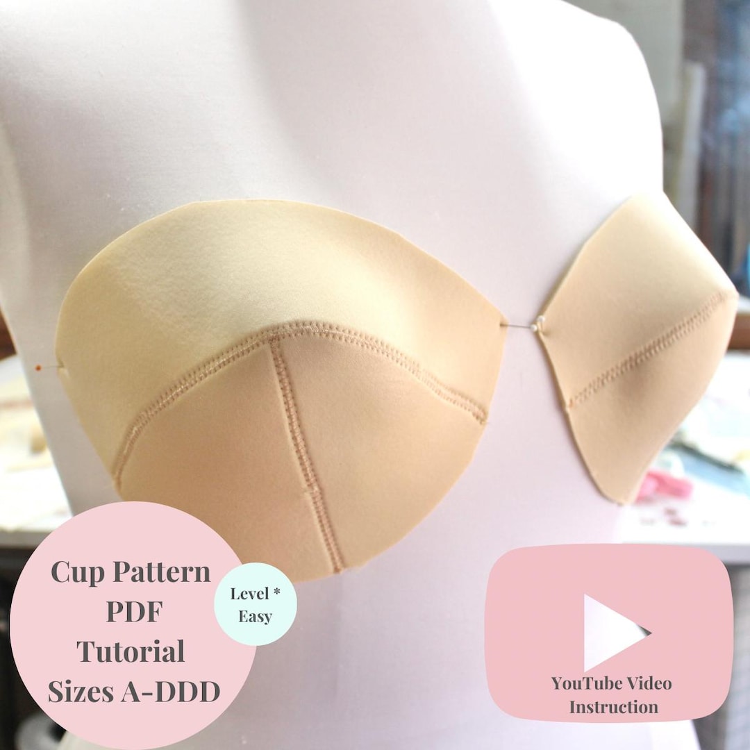 X. Back Bra Pattern Bra Cup Pattern: Customizable Inserts A/B/C/DD (PDF Tutorial) - Etsy