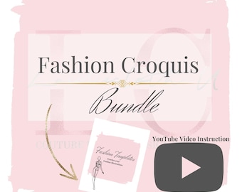 ファッションクロッキーテンプレートバンドル | 人物ポーズ、フラットポーズ（PDF）