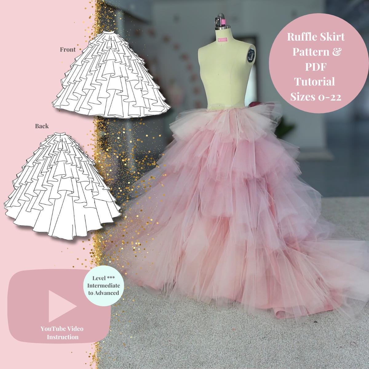 Tulle Layered Dress Pattern - Etsy