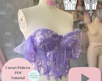 Corset Sewing Pattern | Sizes 0-20, A-DD Cups (PDF Pattern)