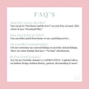 以下が含まれることがあります： ピンクとグリーンのFAQページで、大きな太字で「FAQ'S」というテキストが表示されています。このページでは、提供されている製品に関連するアクセス、印刷、カスタマイズ、レッスンに関するよくある質問に対する回答を提供しています。