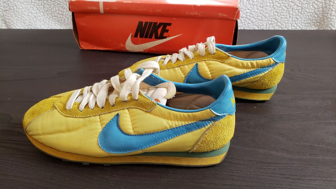 Nike Vintage 70s Blue and Yellow Waffle Trainer Racer