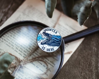 O inverno chegou / Gelo / Broche de esmalte rígido / Frete grátis para os EUA
