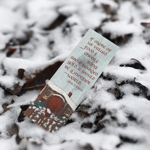 A Merrier World / Food, Cheer, Song / Wood Bookmark / Free US Shipping