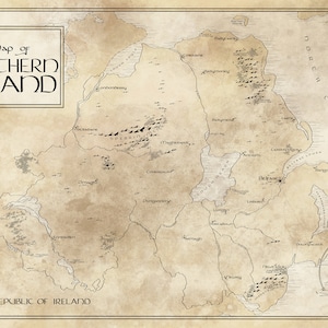 Nordirische Landkarte / Tolkien inspiriert / Kostenloser Versand in den USA