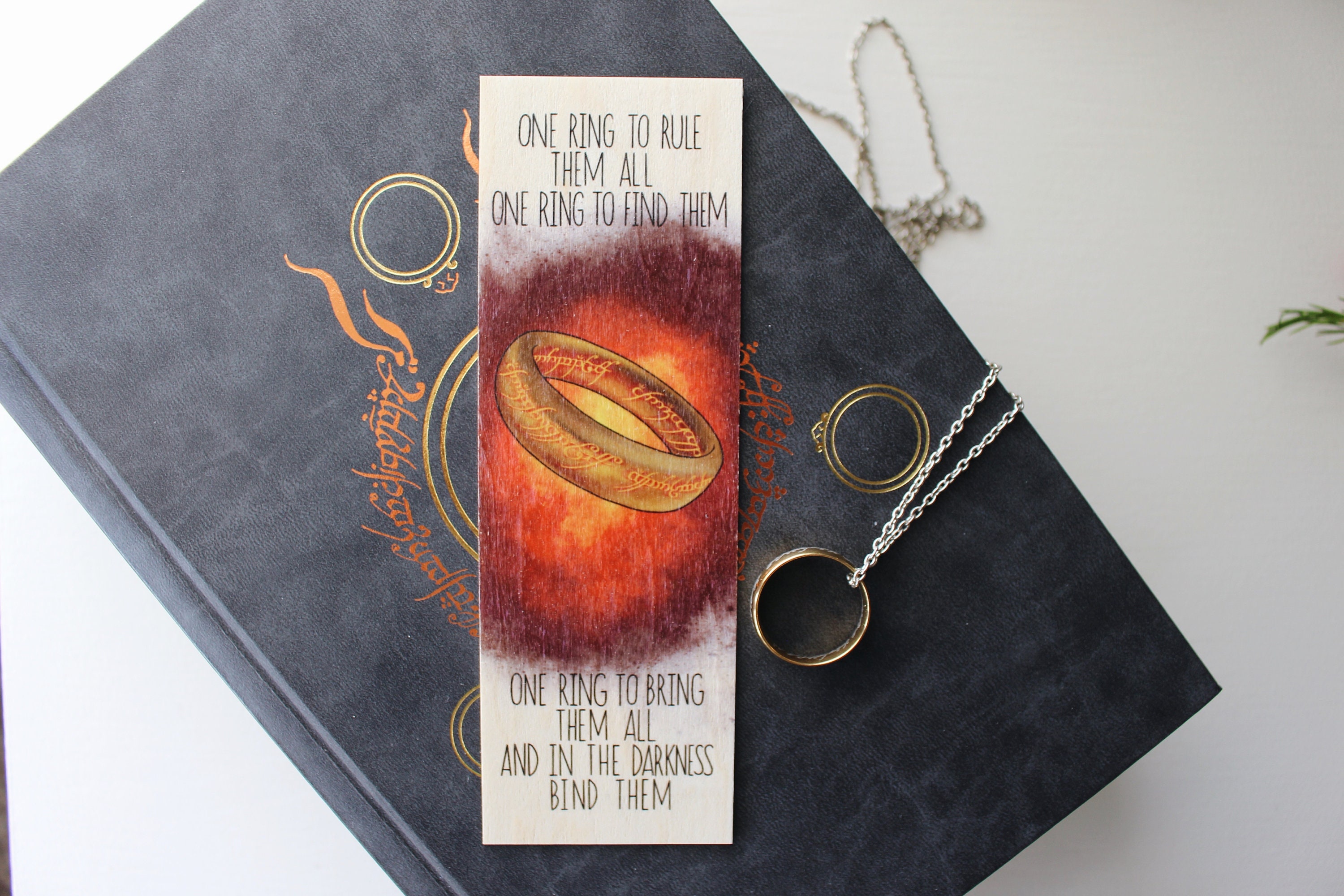 The One Ring Woodmark Tolkien Middle Earth Lord of the Rings Inspired  Wooden Bookmark