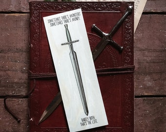 Two Swords / Double Sided / Wood Bookmark / Free US Shipping